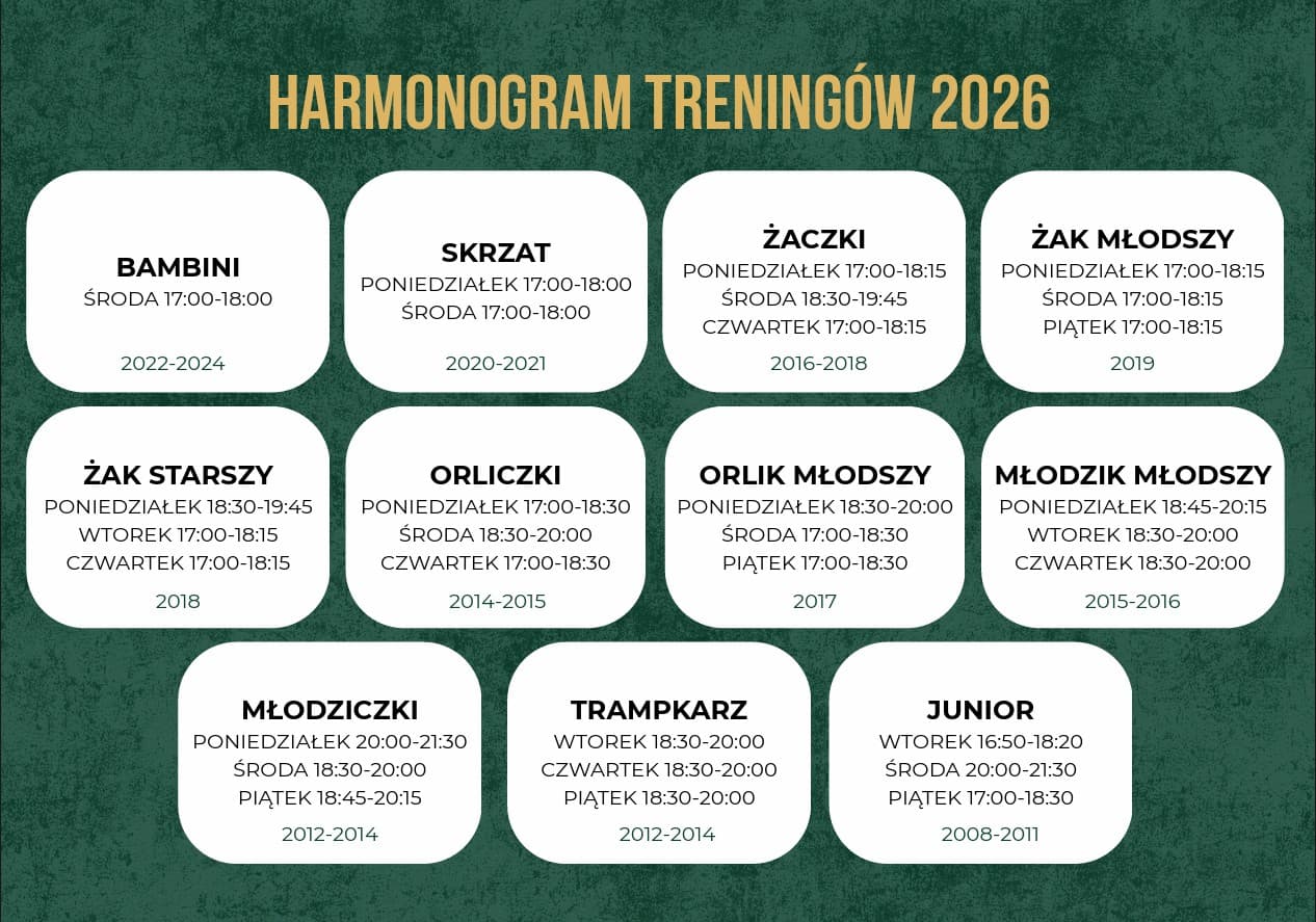 Harmonogram treningów